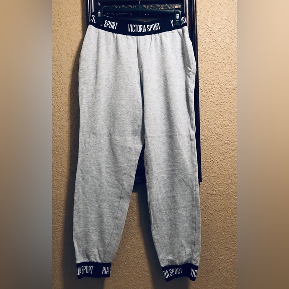 NWOT Victoria’s Secret “Victoria Sport”Jogger. Super soft.  Gray. Logo waistband - Picture 8 of 15